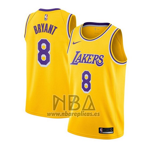 Camiseta Los Angeles Lakers Kobe Bryant NO 8 Nike Icon 2018-19 Amarillo